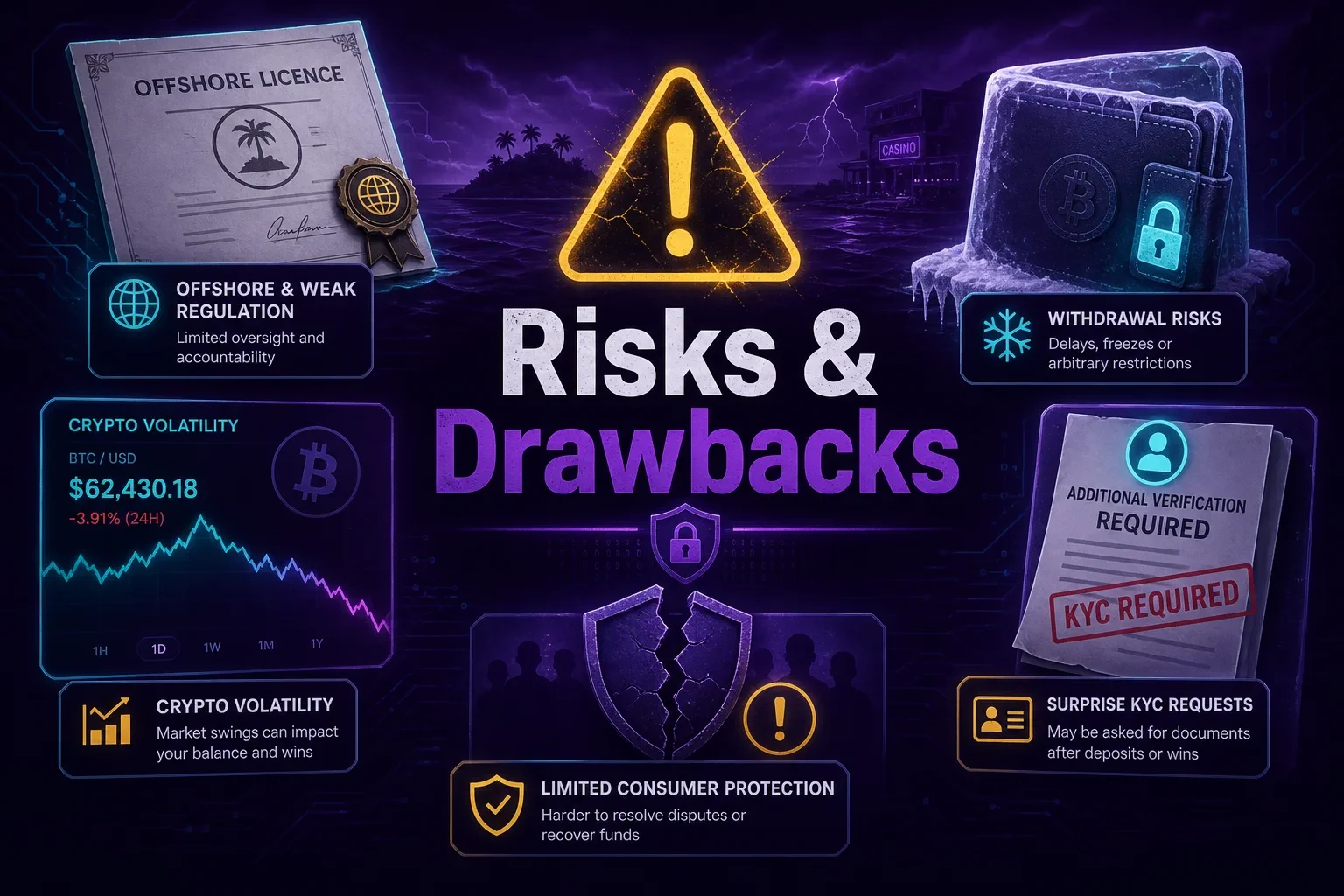 Risks and Drawbacks of No KYC Casinos
